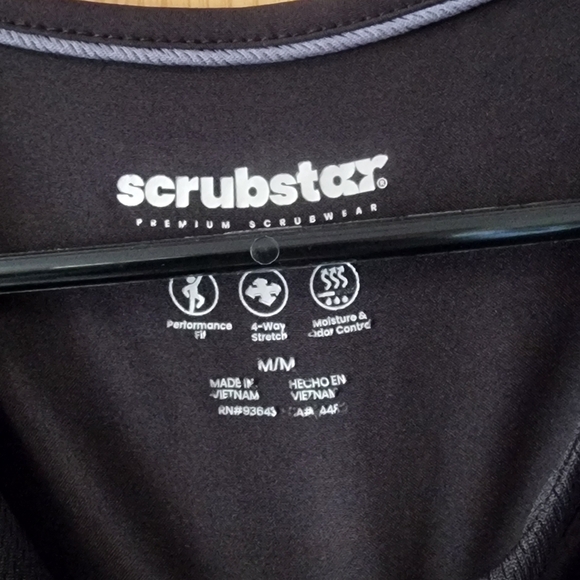 Scrubstar Black Scrub Top - Picture 3 of 4